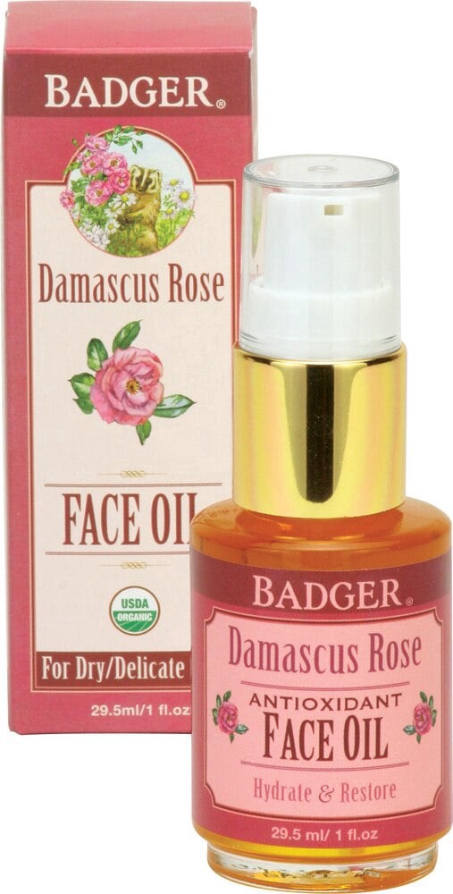 slide 1 of 1, W.S. Badger Organic Damascus Rose Face Oil, 1 fl oz