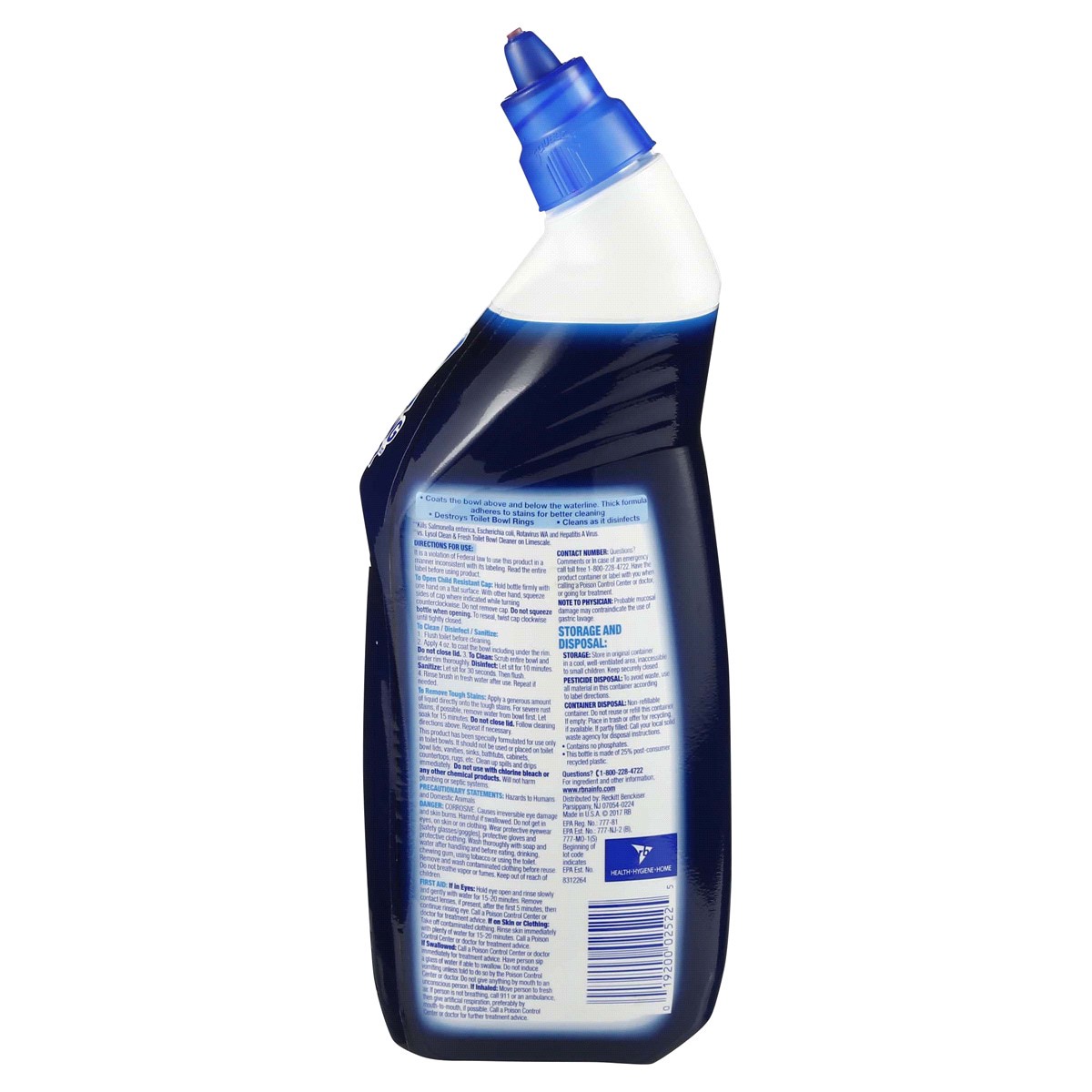 slide 2 of 2, Lysol Power Toilet Bowl Cleaner, Gel Cleaner and Disinfectant, Atlantic Fresh, 24 fl oz, 24 fl oz