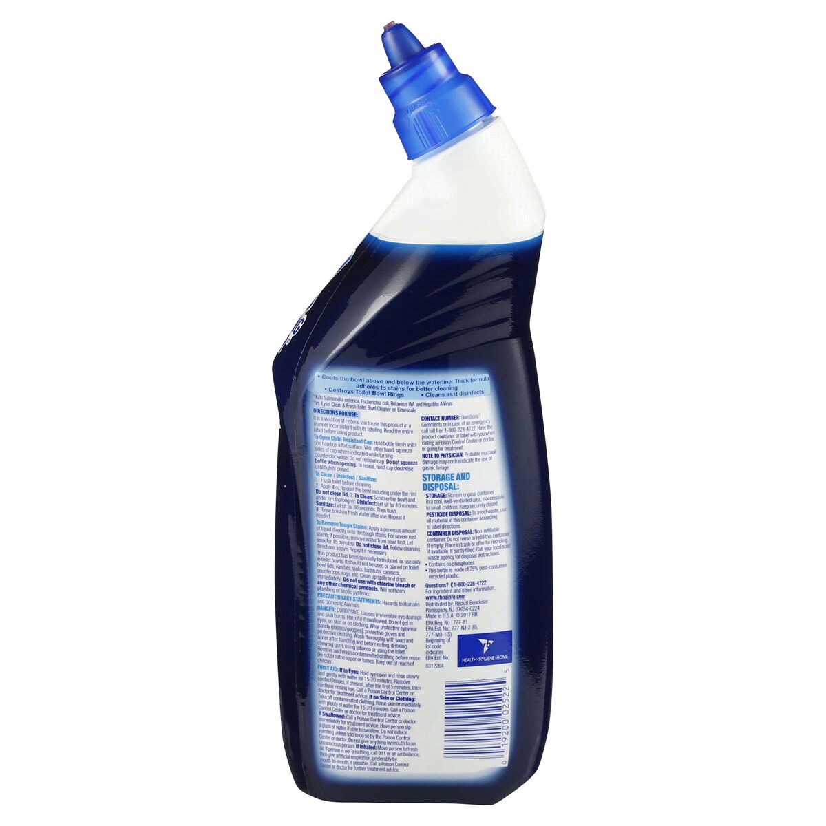 slide 2 of 2, Lysol Power Toilet Bowl Cleaner, Gel Cleaner and Disinfectant, Atlantic Fresh, 24 fl oz, 24 fl oz