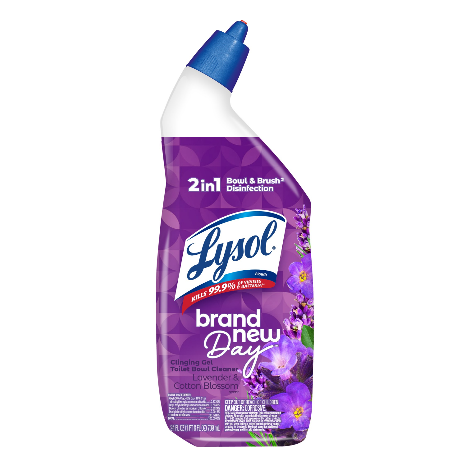 slide 1 of 1, Lysol Toilet Bowl Cleaner Lavender & Cotton Blossom, 24 oz