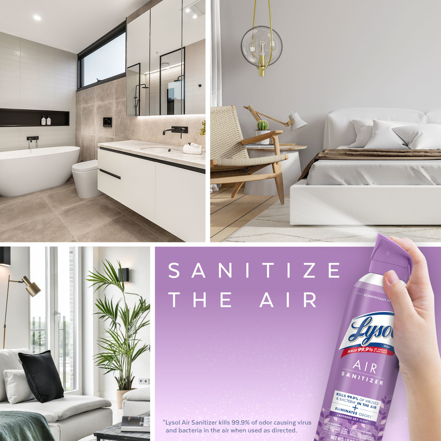 slide 3 of 4, Lysol Air Sanitizing Spray Air Freshener Lavender Sky - 10 oz, 10 oz