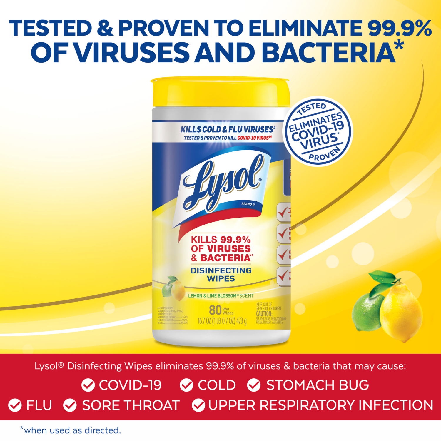 slide 2 of 4, Lysol Lemon & Lime Blossom Scent Disinfecting Wipes 80 ea, 80 ct