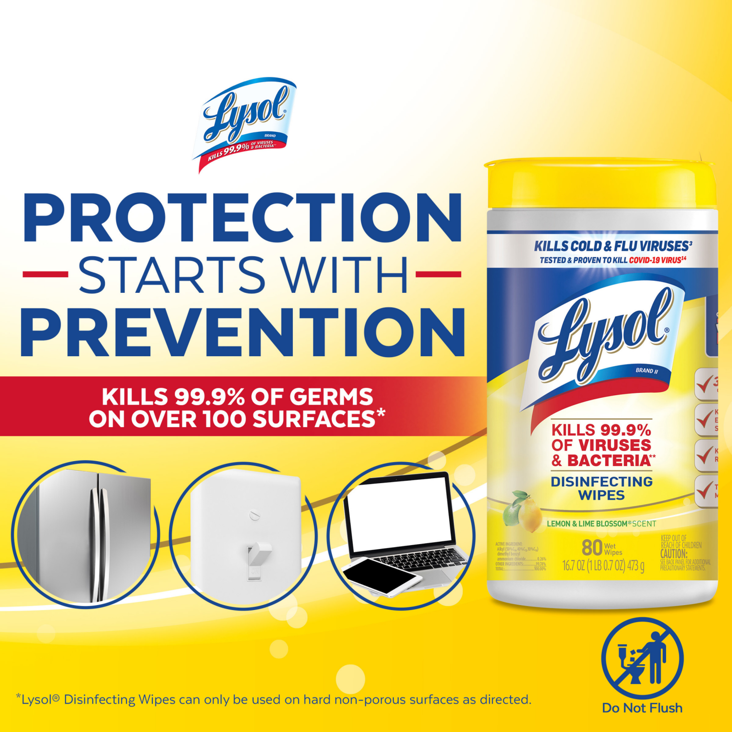 slide 4 of 4, Lysol Lemon & Lime Blossom Scent Disinfecting Wipes 80 ea, 80 ct