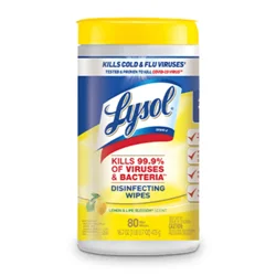 Lysol Lemon & Lime Blossom Scent Disinfecting Wipes 80 ea