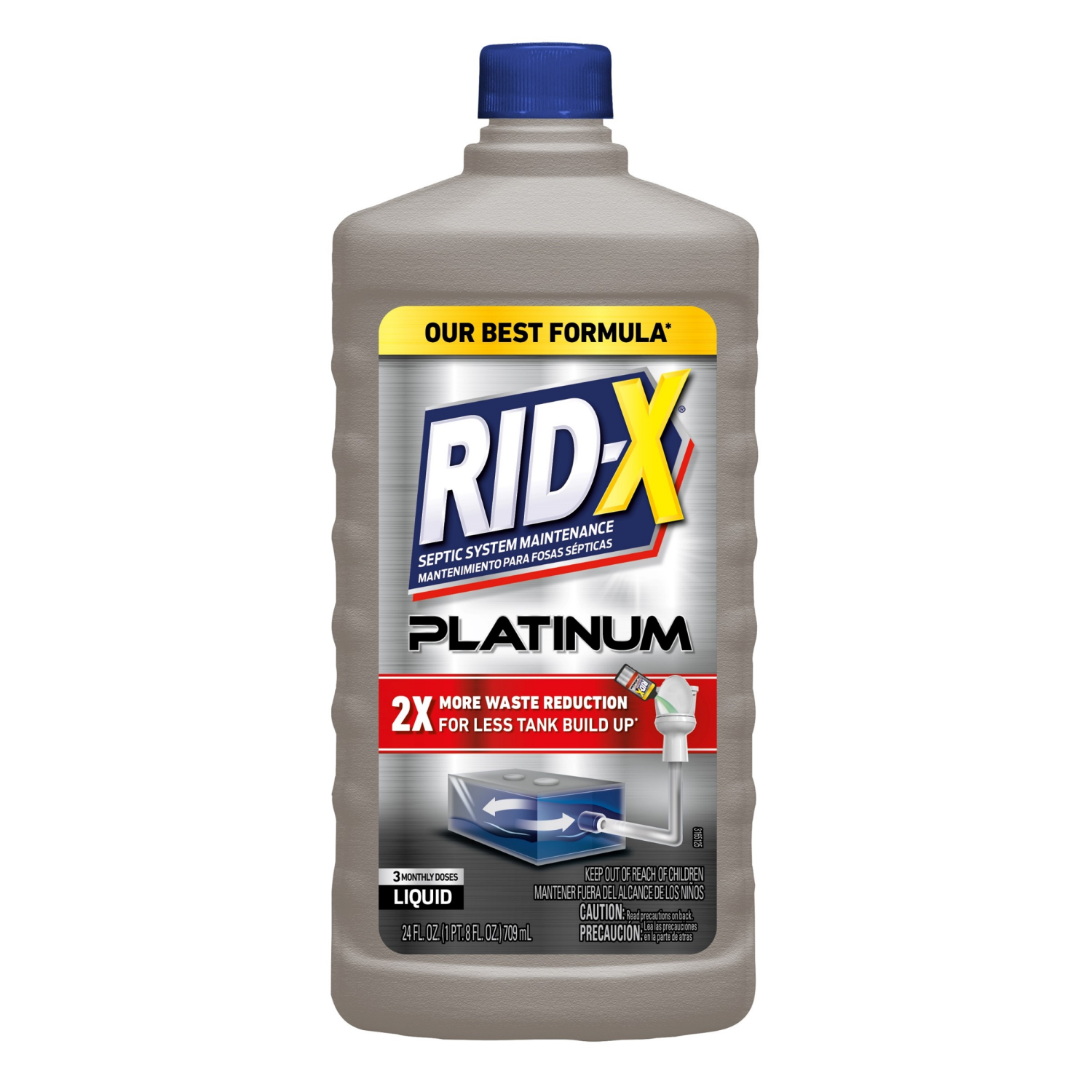 slide 1 of 1, RID-X Platinum Liquid Septic System Maintenance 24 fl oz, 24 fl oz