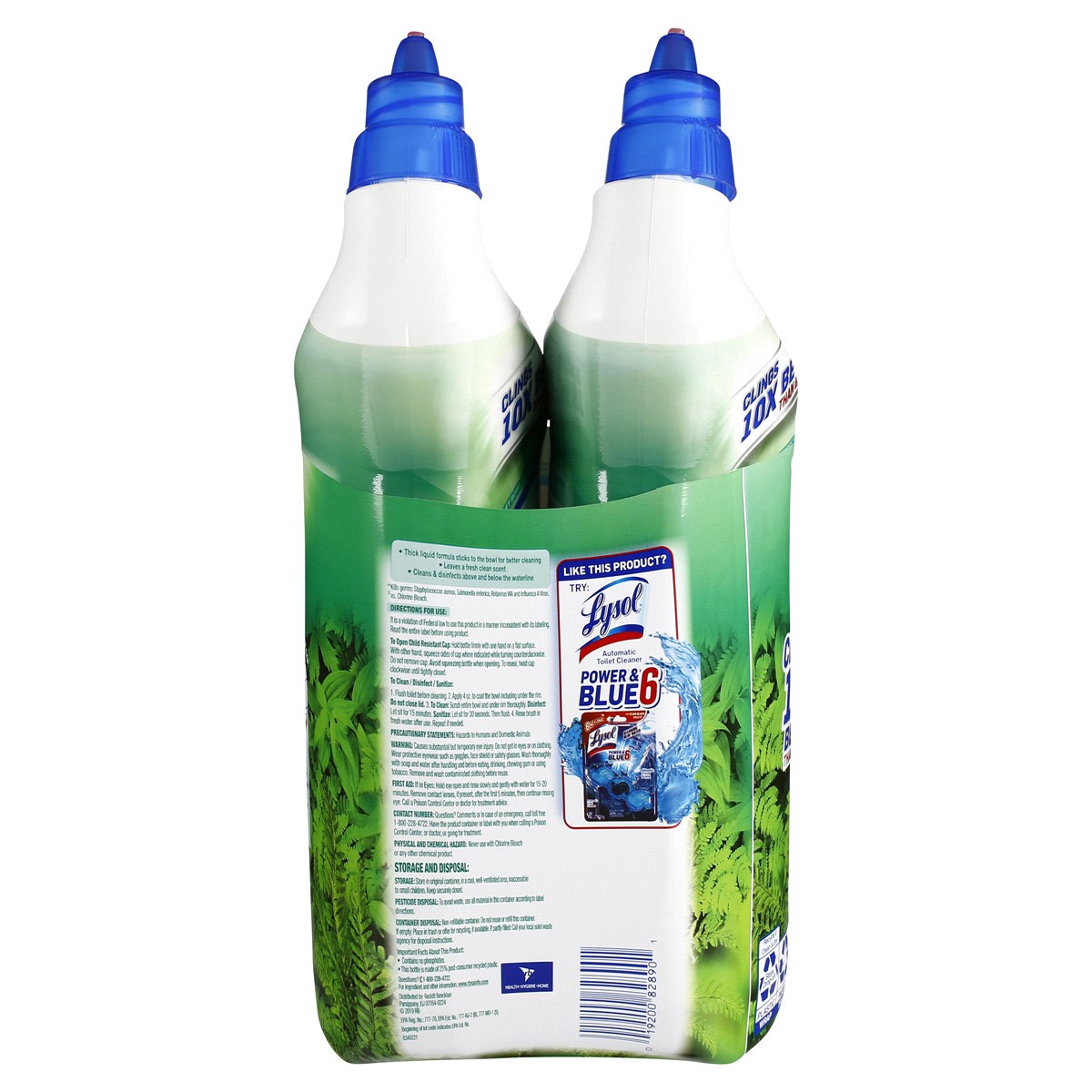 slide 2 of 2, Lysol Value 2 Pack Cling & Fresh Forest Rain Scent Toilet Bowl Cleaner 2 ea, 2 ct
