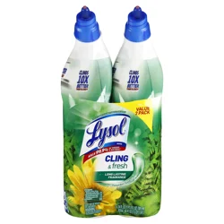 Lysol Value 2 Pack Cling & Fresh Forest Rain Scent Toilet Bowl Cleaner 2 ea