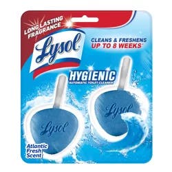 Lysol Automatic In-The-Bowl Toilet Cleaner, Cleans and Freshens Toilet Bowl, Atlantic Fresh Scent, 2ct