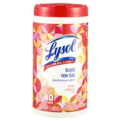 Lysol Brand New Day Mango & Hibiscus Scent Disinfecting Wipes 80 ea