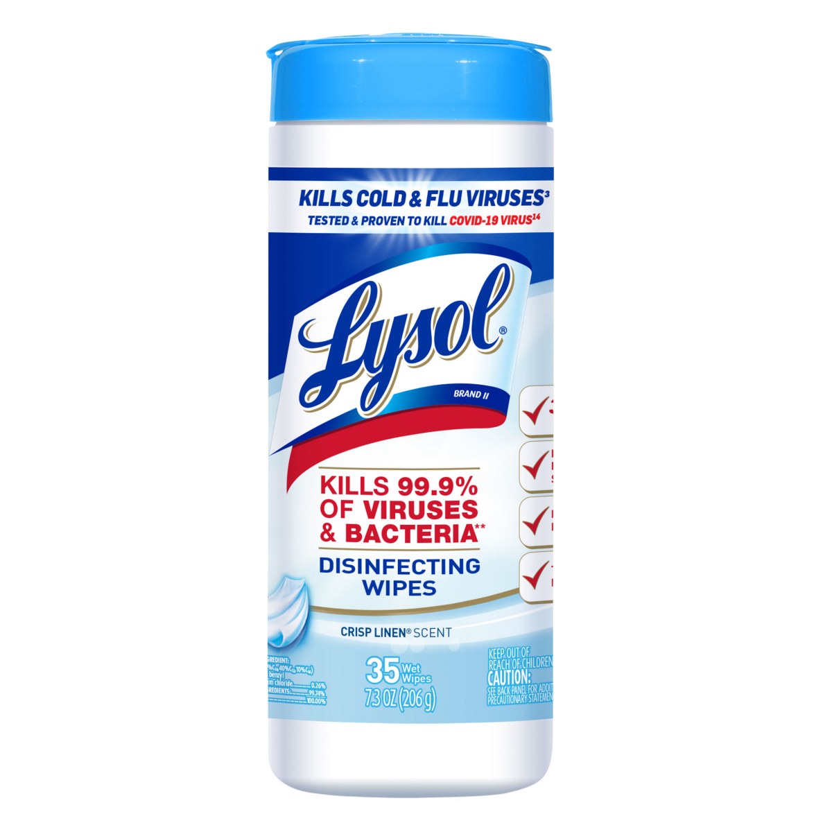 slide 1 of 5, LYSOL Disinfecting Wipes, Crisp Linen, 35 ct