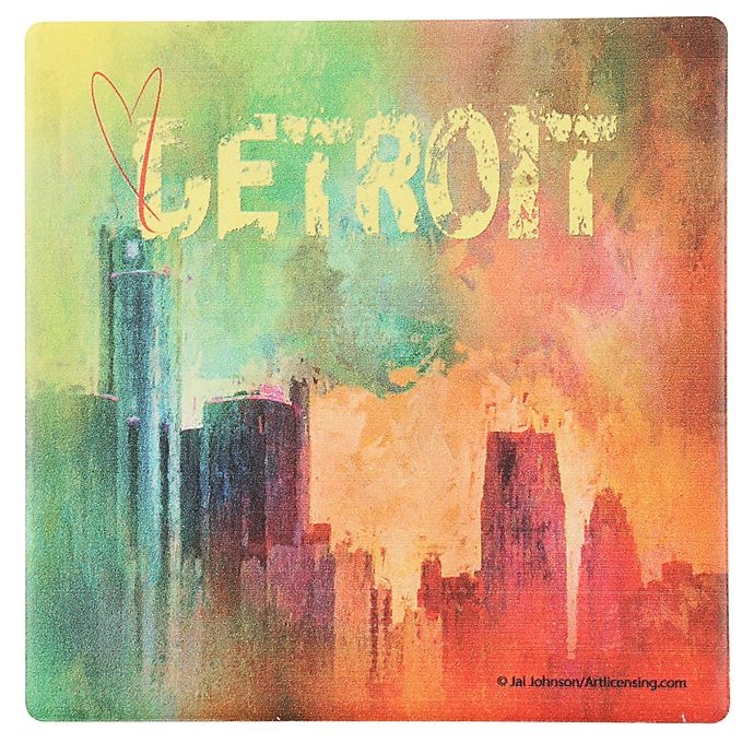 slide 1 of 1, Thirstystone Dolomite Sending Love to Detroit Single Square Coaster, 1 ct