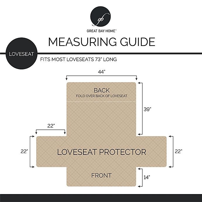 slide 4 of 5, Great Bay Home Patchwork Scalloped Loveseat Protector - Grey, 1 ct
