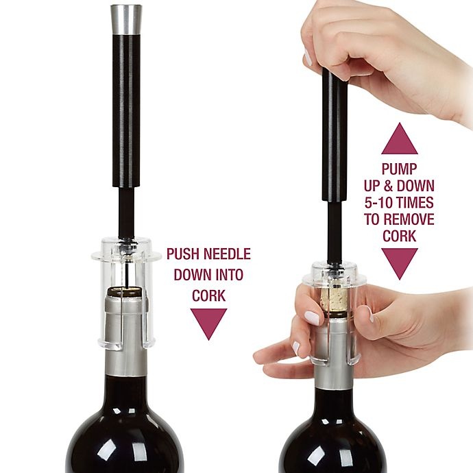 slide 3 of 3, Brookstone Wine Pressurizer Set - Black, 4 ct