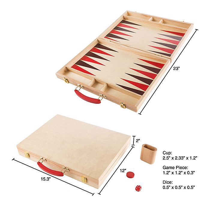 slide 2 of 7, Hey! Play! Wooden Backgammon Game Board, 1 ct