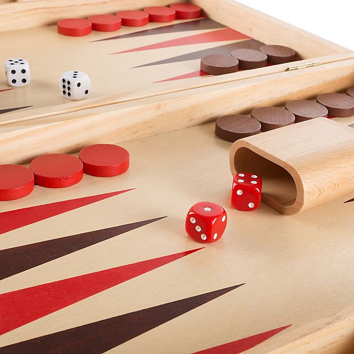 slide 5 of 7, Hey! Play! Wooden Backgammon Game Board, 1 ct