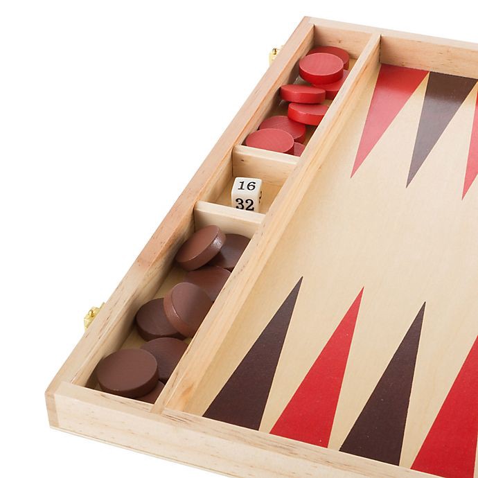 slide 7 of 7, Hey! Play! Wooden Backgammon Game Board, 1 ct