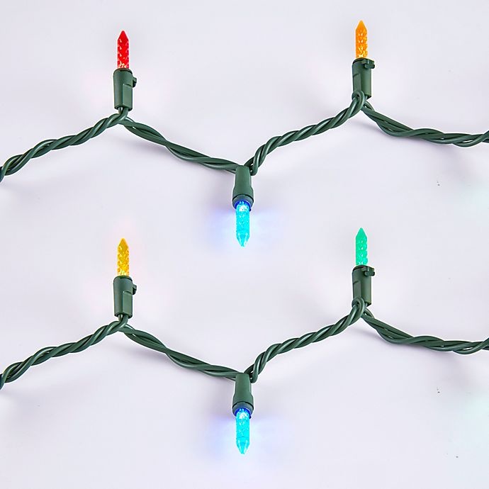 slide 2 of 6, Winter Wonderland ILLUMINATION 70-Light Faceted Multicolor LED String Light Set - Green, 17.5 ft