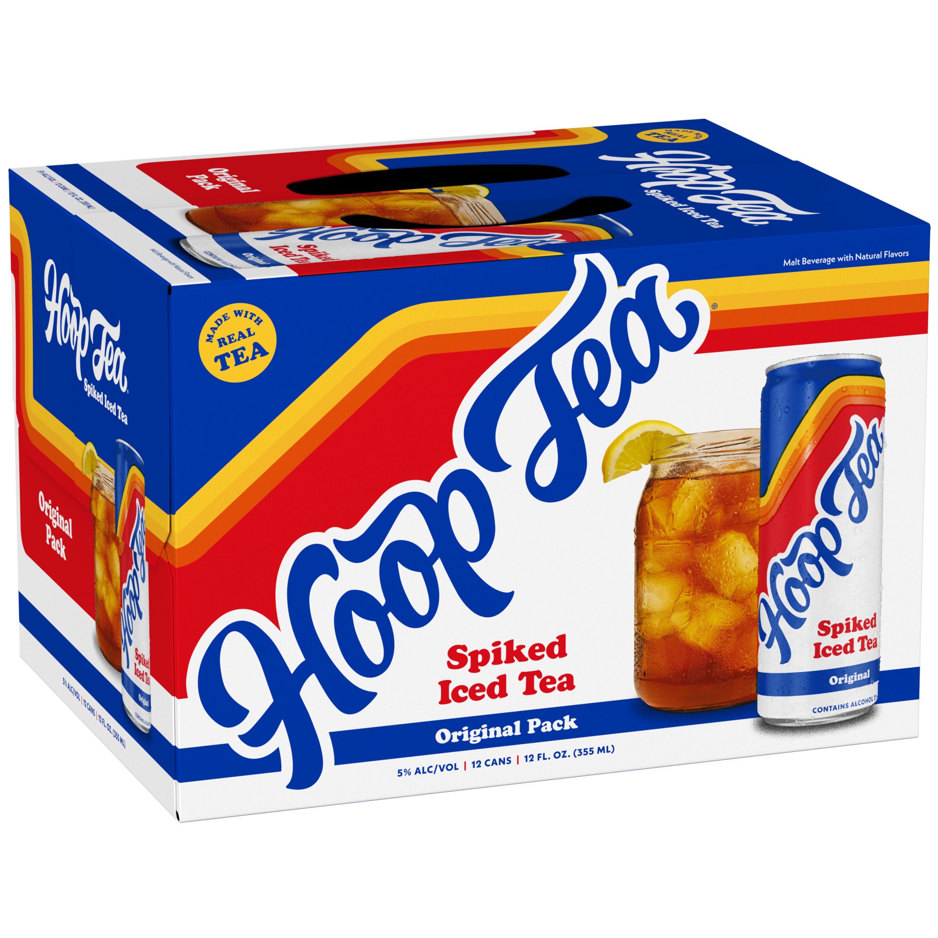 slide 1 of 9, Hoop Tea Original Spiked Iced Tea, 12 Pack, 12 Fl. Oz. Cans, 144 fl oz