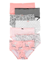 Carters 7-Pack Unicorn Print Stretch Cotton Underwear Pink/Black 2-3