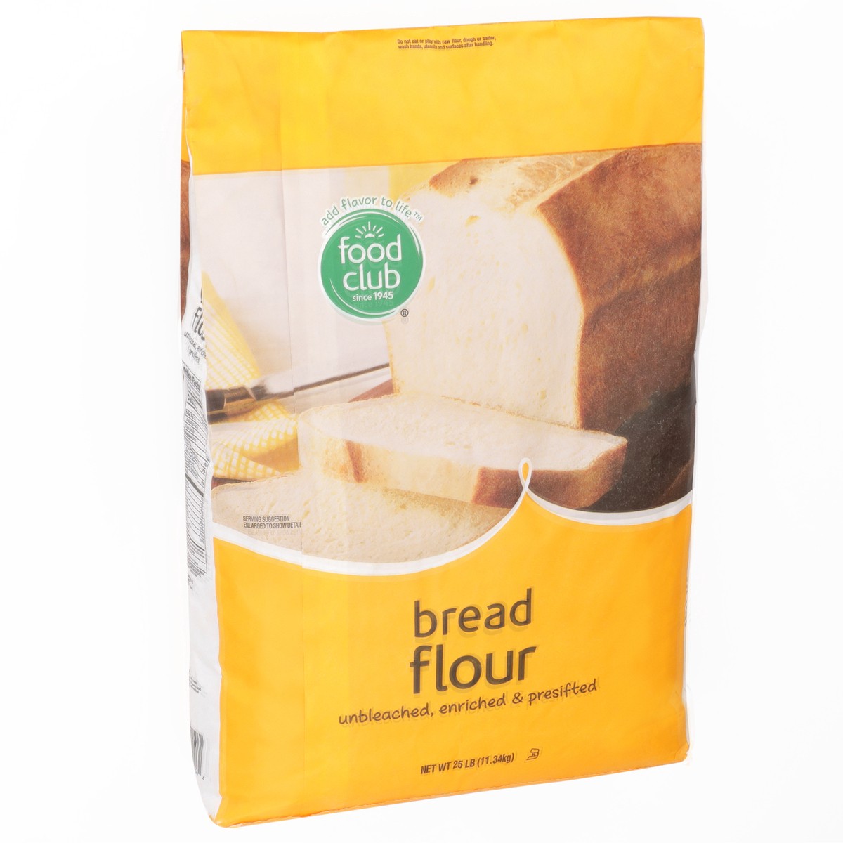 slide 2 of 9, Food Club Unbleached, Enriched & Presifted Bread Flour, 25 lb