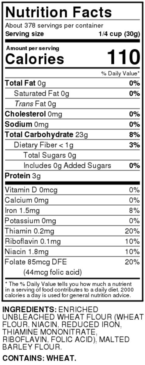 slide 4 of 9, Food Club Unbleached, Enriched & Presifted Bread Flour, 25 lb