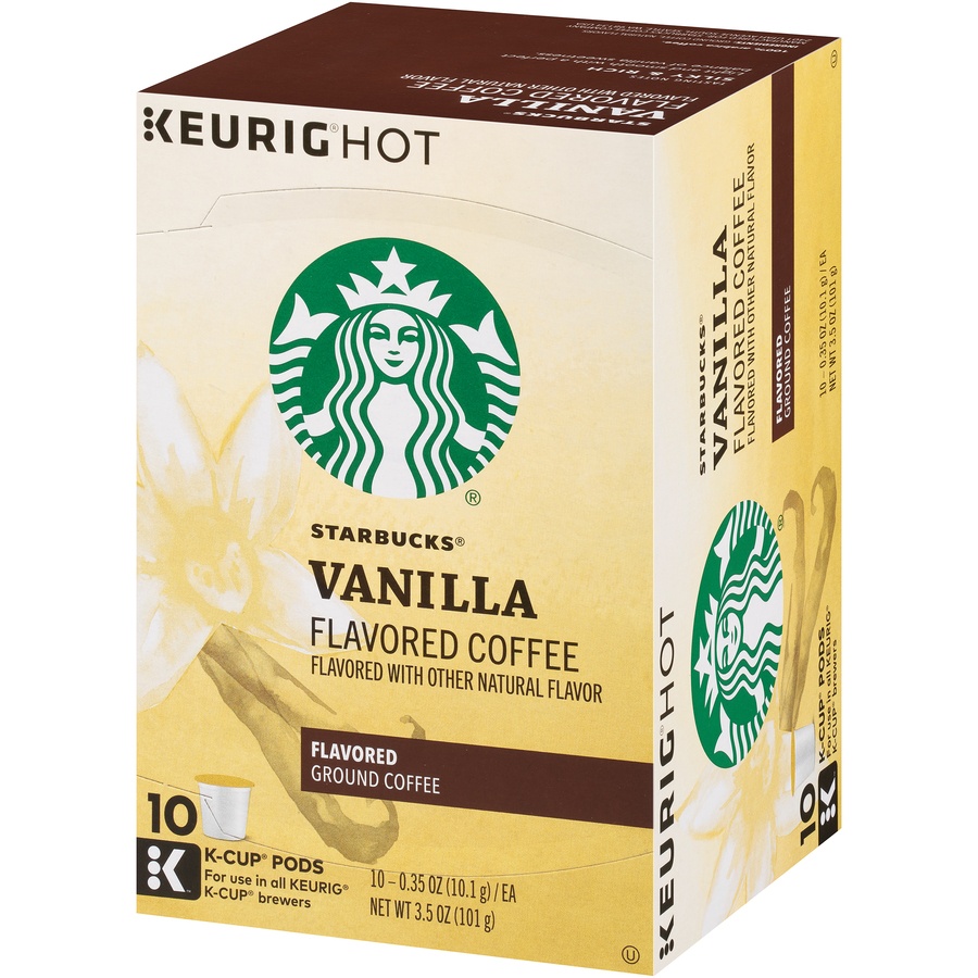 slide 3 of 7, Starbucks Flavored K-Cup Coffee Pods, Vanilla for Keurig Brewers, 10 ct; 0.35 oz