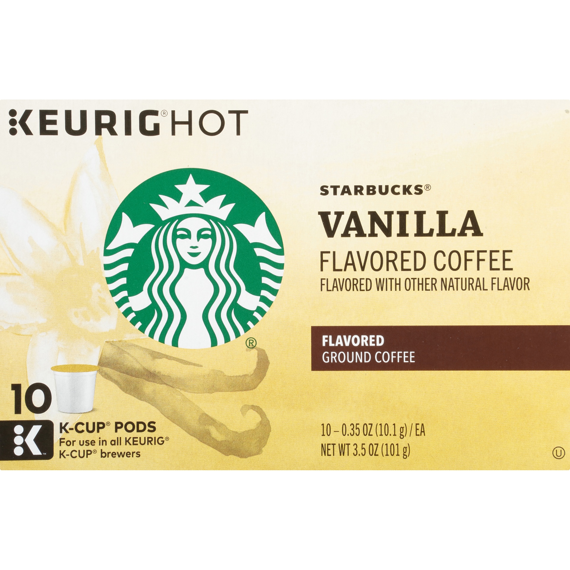 slide 5 of 7, Starbucks Flavored K-Cup Coffee Pods, Vanilla for Keurig Brewers, 10 ct; 0.35 oz