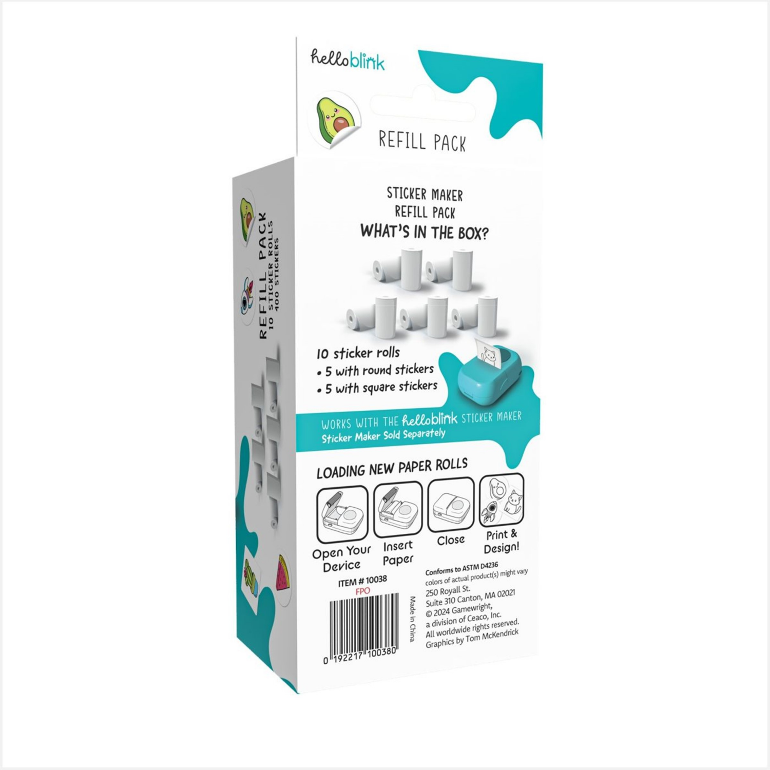 slide 2 of 3, Hello Blink Plain Sticker Refill Pack, 1 ct