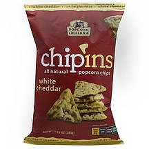 slide 1 of 1, Popcorn, Indiana Chipins White Cheddar Popcorn Chips, 1 ct