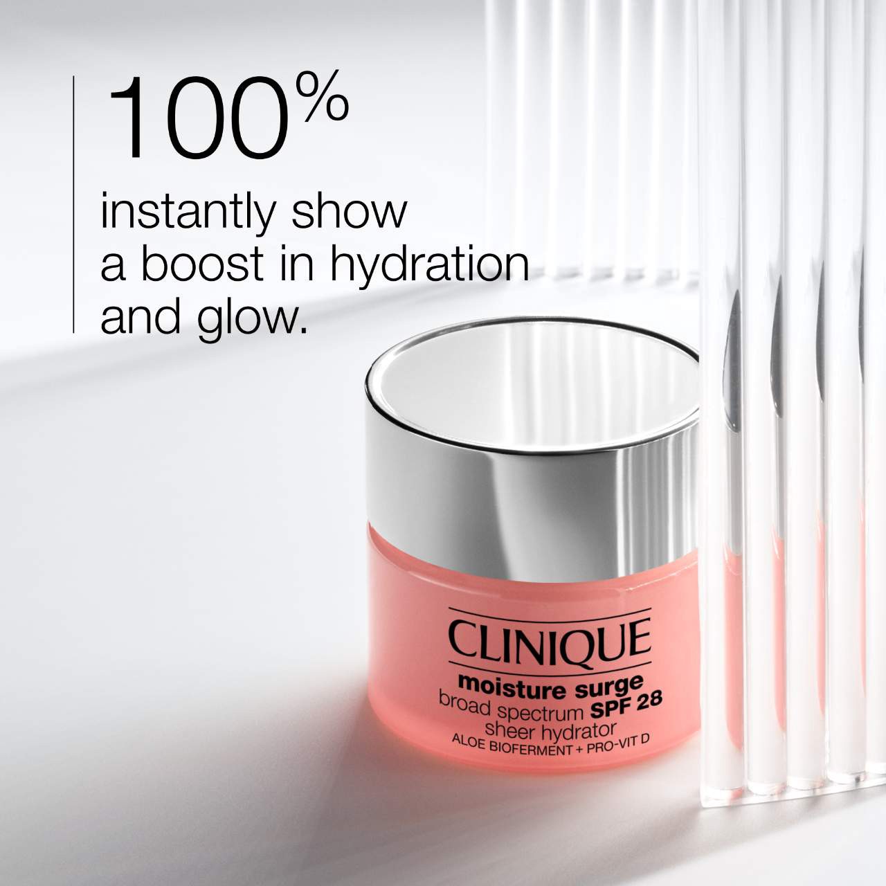 slide 2 of 8, CLINIQUE Moisture Surge™ Broad Spectrum Sunscreen SPF 28 Sheer Hydrator Moisturizer 1.6 oz / 50 mL, 