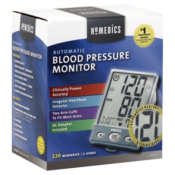 slide 1 of 1, Homedics Deluxe Automatic Blood Pressure Monitor, 1 ct