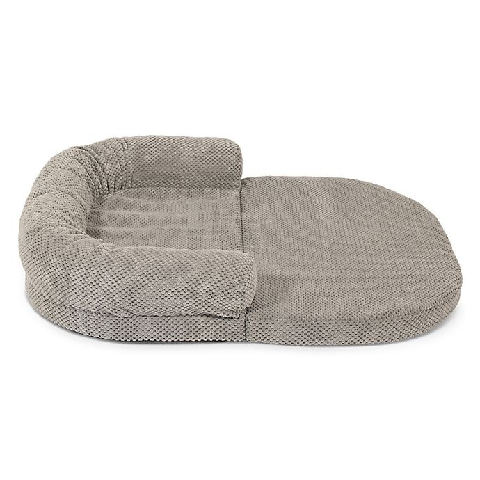 slide 3 of 7, Precious Tails Chenille Round Sofa Fold Out Orthopedic Pet Bed - Grey, 36 in