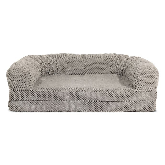 slide 7 of 7, Precious Tails Chenille Round Sofa Fold Out Orthopedic Pet Bed - Grey, 36 in