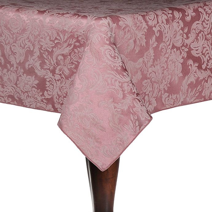 slide 1 of 2, Ultimate Textile Miranda Damask Oblong Tablecloth - English Rose, 60 in x 108 in