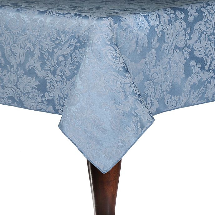 slide 1 of 2, Ultimate Textile Miranda Damask Oval Tablecloth - Slate, 60 in x 84 in