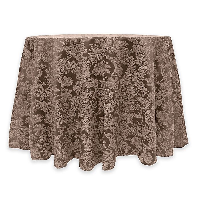slide 1 of 2, Ultimate Textile Miranda Damask Round Tablecloth - Chocolate, 72 in