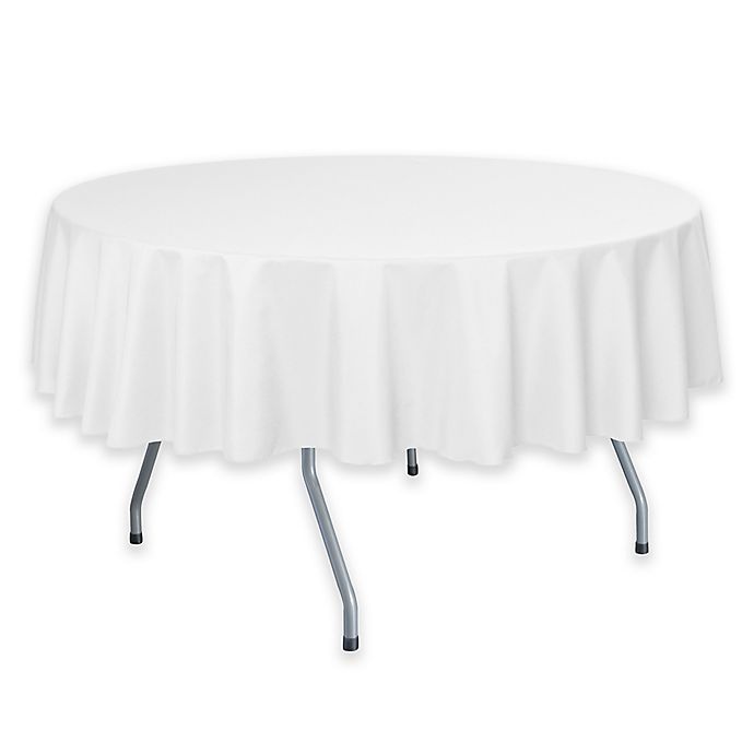 slide 1 of 2, Ultimate Textile 60-Inch Round Polyester Tablecloth - White, 1 ct