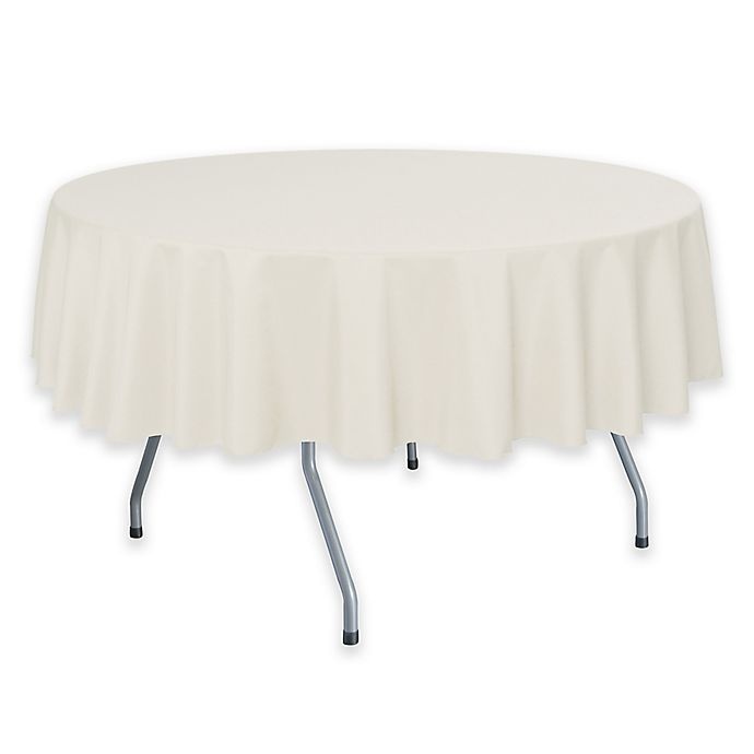 slide 1 of 2, Ultimate Textile Solid60-Inch Round Tablecloth - Ivory Cream, 1 ct