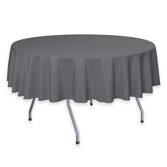 slide 1 of 2, Ultimate Textile 60-Inch Round Polyester Tablecloth - Grey, 1 ct