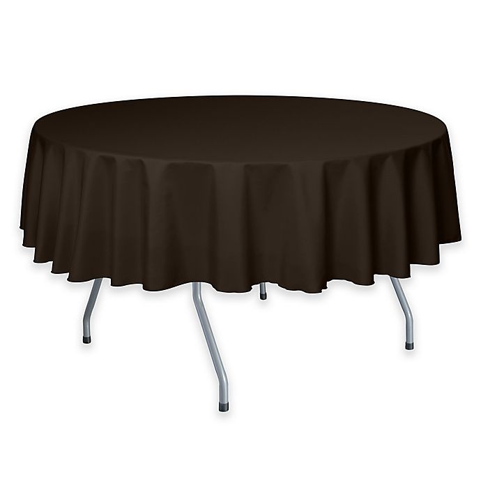 slide 1 of 2, Ultimate Textile Solid60-Inch Round Tablecloth - Chocolate Brown, 1 ct