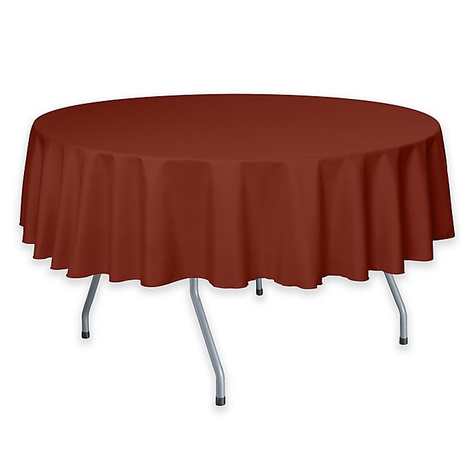 slide 1 of 2, Ultimate Textile Solid60-Inch Round Tablecloth - Burnt Orange, 1 ct