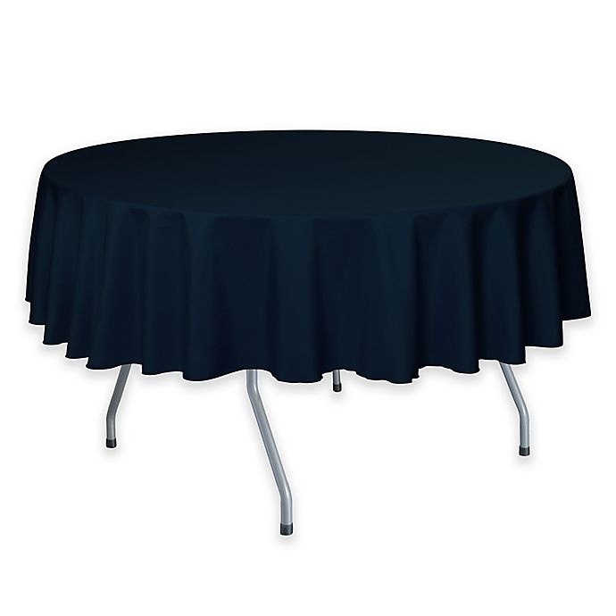 slide 1 of 1, Ultimate Textile 72-Inch Round Polyester Tablecloth - Navy, 1 ct