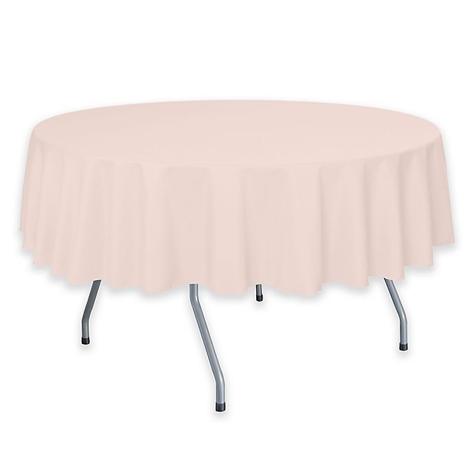 slide 1 of 2, Ultimate Textile 72-Inch Round Polyester Tablecloth - Ice Peach, 1 ct