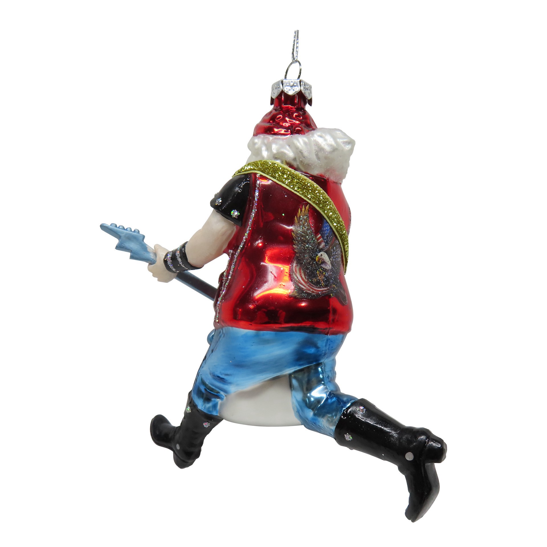 slide 2 of 2, 5.25" Rocking Santa Glass Ornament By Ashland, 4.5 in x 2.5 in x 5.25 in