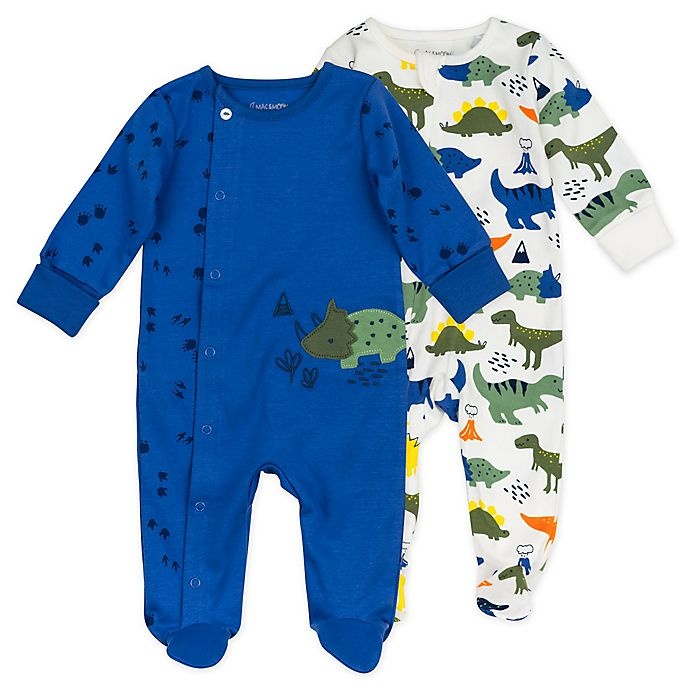 slide 1 of 5, Mac & Moon Newborn Dinosaur Organic Cotton Sleep N' Plays, 2 ct