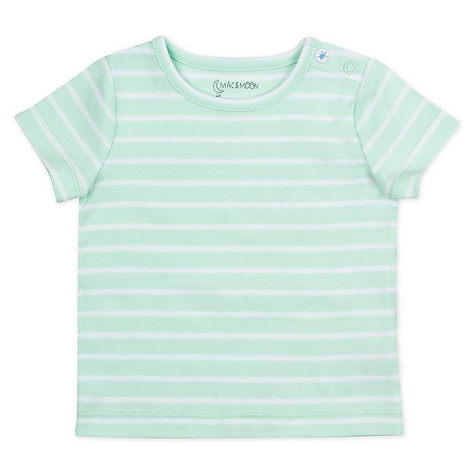 slide 5 of 5, Mac & Moon Newborn Organic Cotton T-Shirt and Shortall Set - Mint/Grey, 2 ct