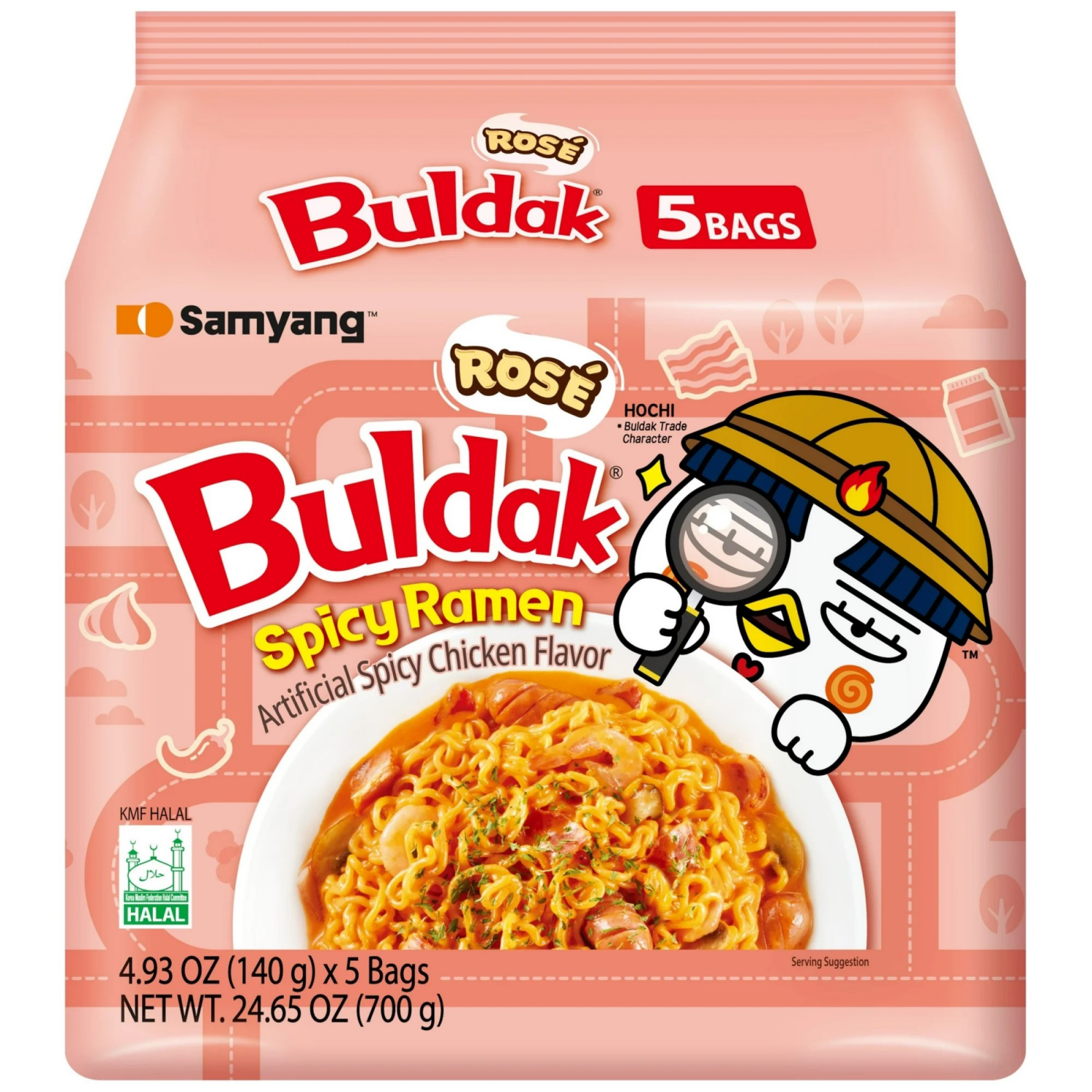 slide 1 of 1, Samyang Buldak Spicy Rose Ramen 5 - 4.93 oz Bags, 5 ct