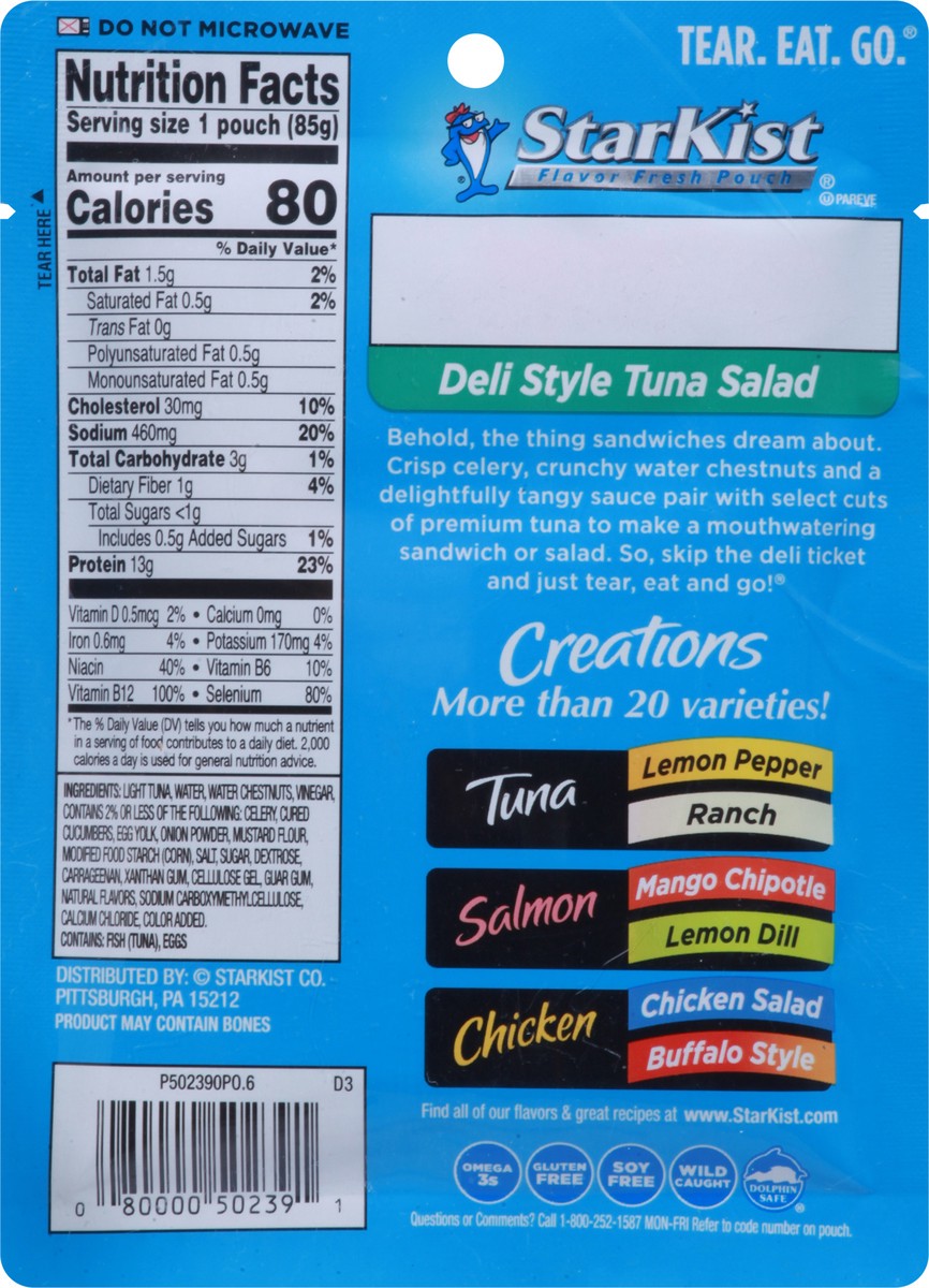 slide 7 of 8, StarKist Tuna Creations Wild Caught Deli Style Tuna Salad 3 oz, 3 oz