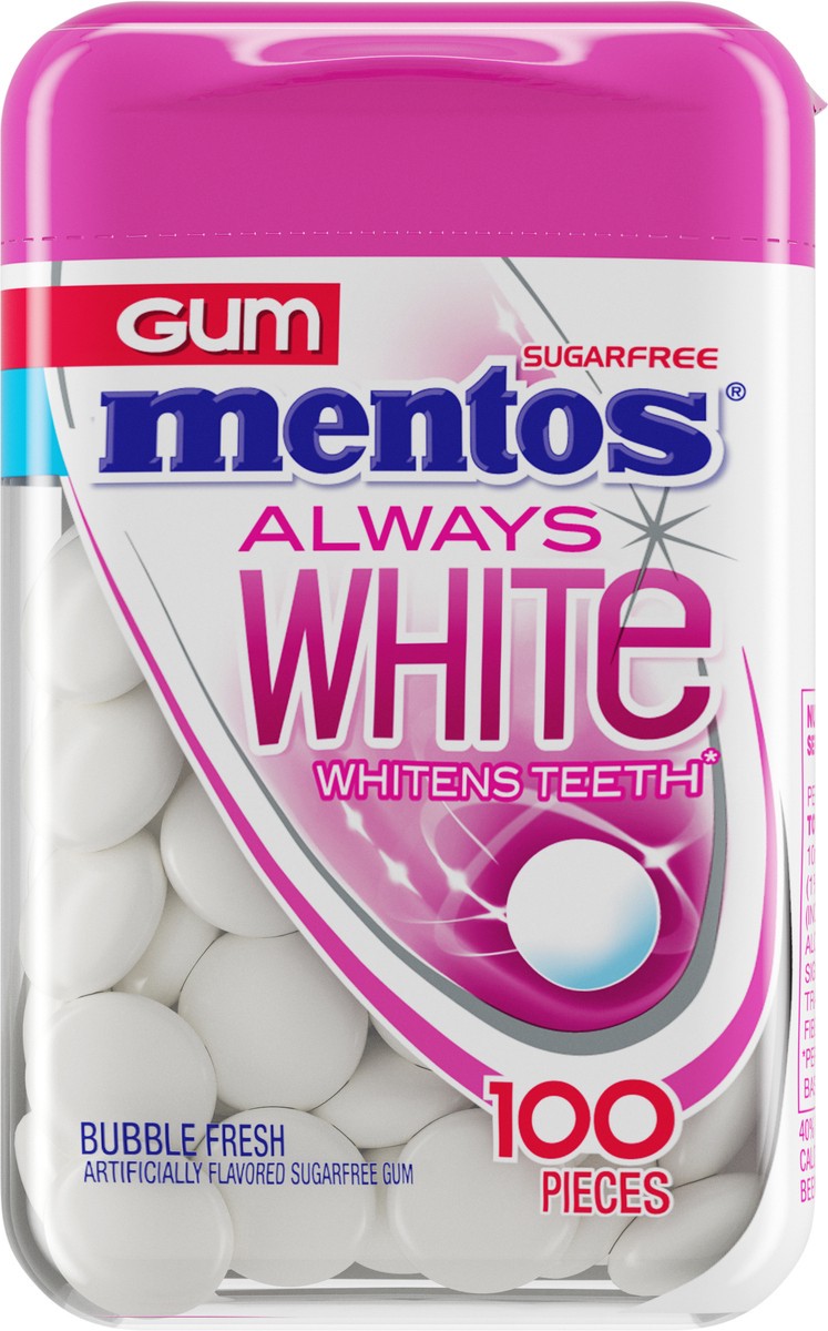 slide 2 of 2, Mentos Always White Gum, Bubble Fresh, 3.5 Oz, 100 ct