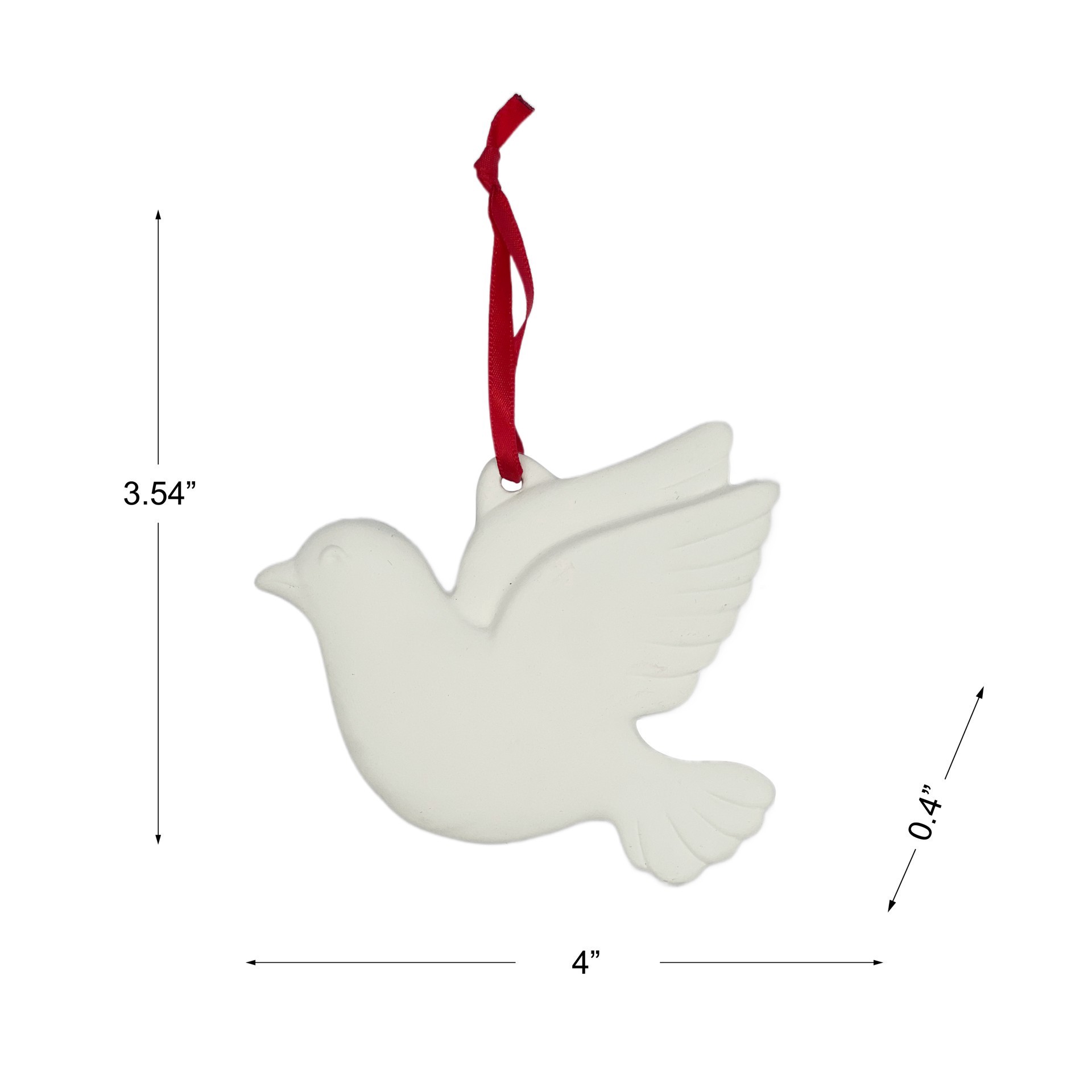 slide 4 of 4, 4" Diy Ceramic Dove Ornament By Make Market, 4 in x 0.4 in x 3.54 in